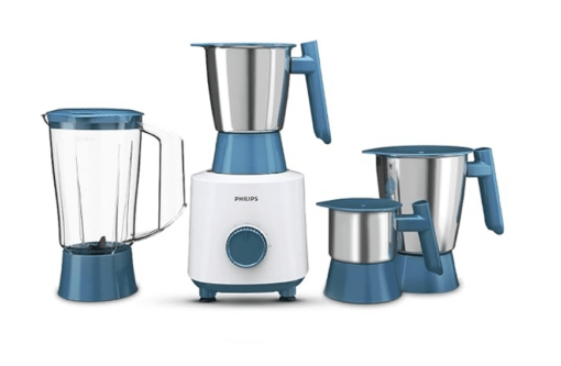 Philips HL7536/01-500 W Mixer Grinder with 4 Jar (3 Stainless Steel Jar +1 Blender Jars), Bigger jar sizes, with 5 Year Warranty on Motor